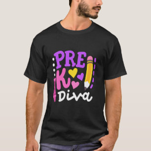 Camiseta Pré-K Diva Engraçado Bem-Vindo De Volta Aos Profes