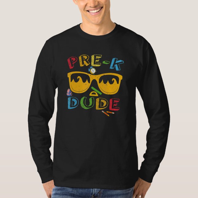 Camiseta Pre K Dude   Back To School Cool First Day Of Pres (Frente)
