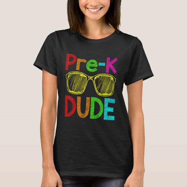 Camiseta Pre K Dude Back to School First Day of Preschool S (Frente)