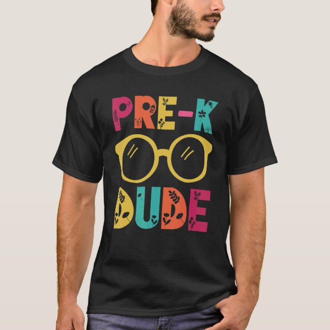 Camiseta Pre k Dude Glasses Back To School Teacher Student  (Frente)