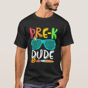 Camiseta Pré K Dude Óculos De Sol Coloridos De Volta Ao Tea