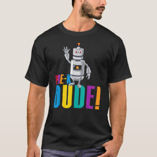 Camiseta Pré-K Dude Robot Primeiro Dia De Volta Para Estuda
