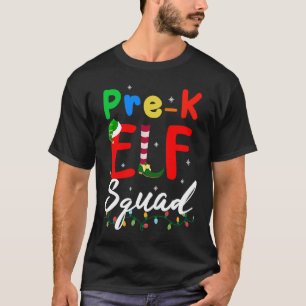 Camiseta Pré-K ELF Esquadrão Feliz Natal Engraçado Professo