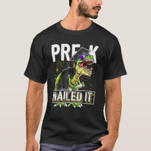 Camiseta Pré-K Enpreguiçou Boné de formatura Rex Dinossaur 