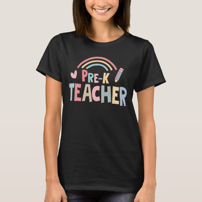 Camiseta Pré-K Equipe de Professores Esquadrão Pré-Escolar  (Frente)