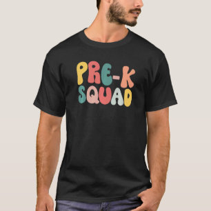 Camiseta Pré-K Equipe Esquadrão De Volta Para O Retro De Gr