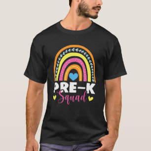 Camiseta Pré-K Esquadrão Arco-Íris Primeiro Dia De Volta À