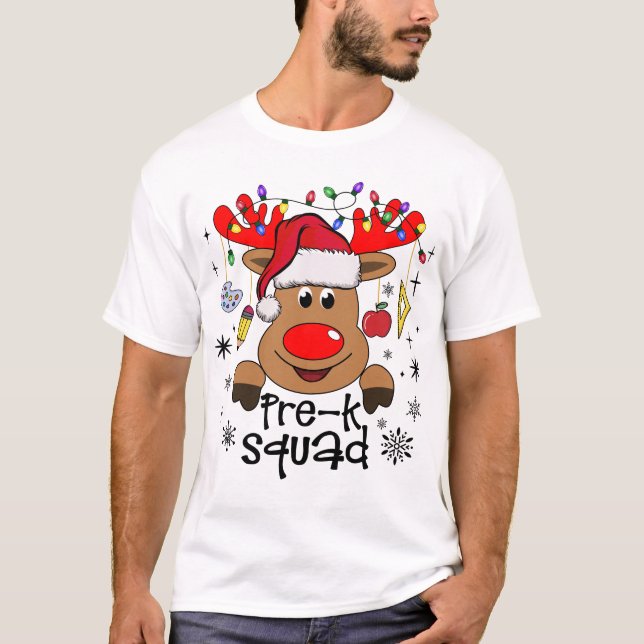 Camiseta Pré-K Esquadrão Feliz Natal (Frente)