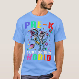 Camiseta Pré-K Está Fora Deste Espaço Do Dinossauro Do Astr