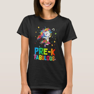 Camiseta Pré K Fabuloso Balé Unicórnio De Volta À Escola
