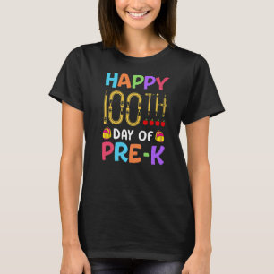 Camiseta Pré K Feliz 100 Dias de Escola 100