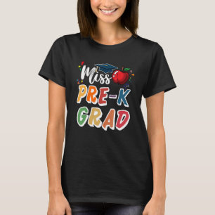 Camiseta Pré K Graduação Pequena Miss Pré K Formando Toddle