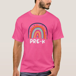 Camiseta Pré-K Kids Cute Rainbow Professores Dia 2022 Ba