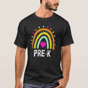 Camiseta Pré-K Kids Cute Rainbow Professores Dia 2022 Ba