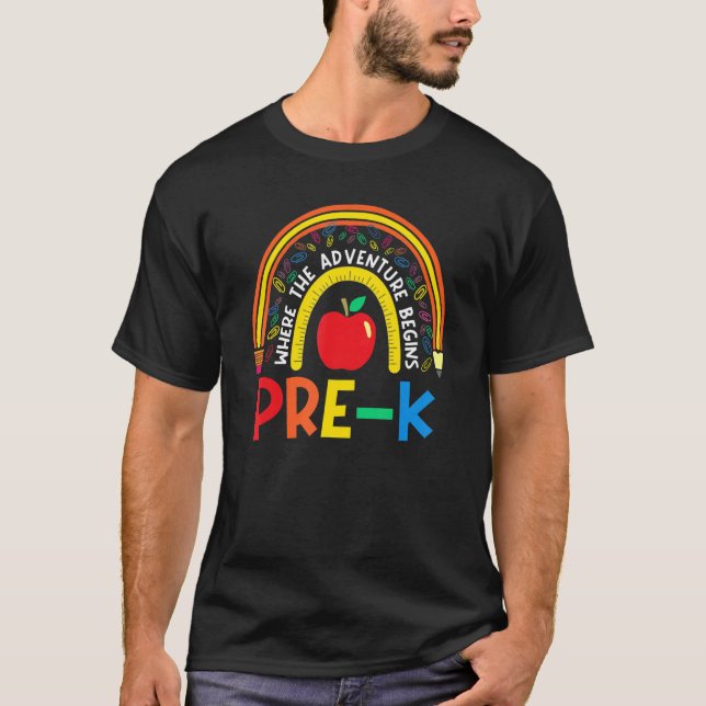 Camiseta Pre K Leopard Rainbow teacher team Pre K squad gir (Frente)