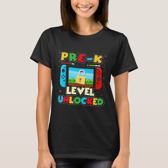 Camiseta Pre-k Level Unlocked Video Gamer Boys Kids Ck To S (Frente)