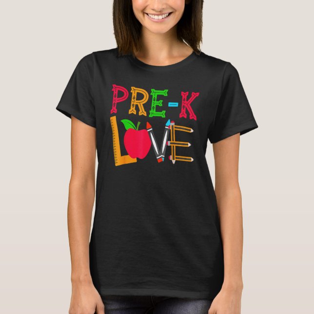 Camiseta Pré K Love Professors Student Classroom Tools 1 (Frente)