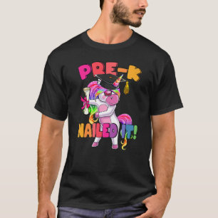 Camiseta Pre K Nails Espalhando Garota De Graduação Unicórn