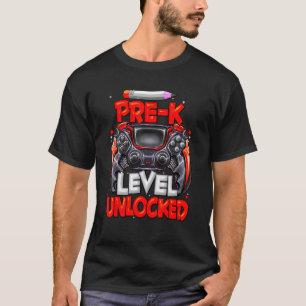 Camiseta Pré-K Nível Desbloqueado Jogo No Pré K Voltar À Es