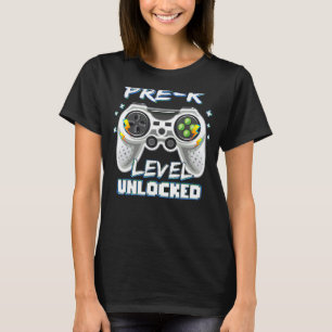 Camiseta Pré-K Nível Desbloqueado Jogo No Pré K Voltar À Es