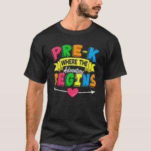 Camiseta Pré K Onde A Aventura Começa Os Professores De Vol