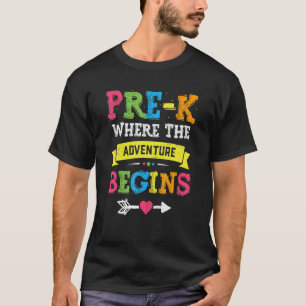 Camiseta Pré K Onde A Aventura Começa Os Professores De Vol