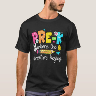 Camiseta Pré-k Onde a Aventura Começa, Professor de Kinder