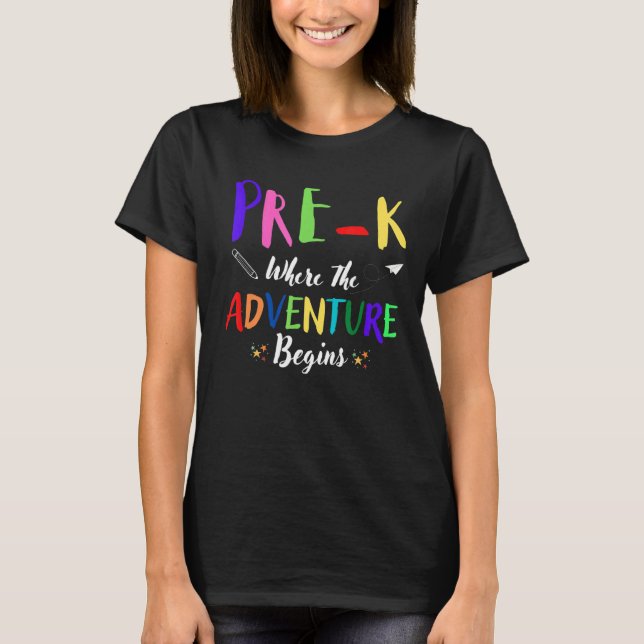 Camiseta PRE K onde começa a aventura (Frente)