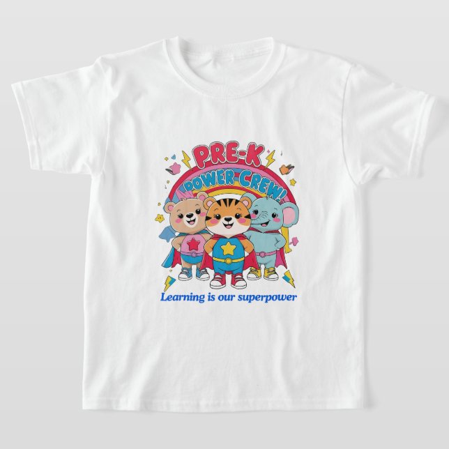 Camiseta Pre-K Power Crew – Tiny but Mighty! (Postura )