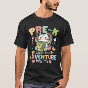 Camiseta Pré-K Primeiro Dia de Professora Estudante De Ensi