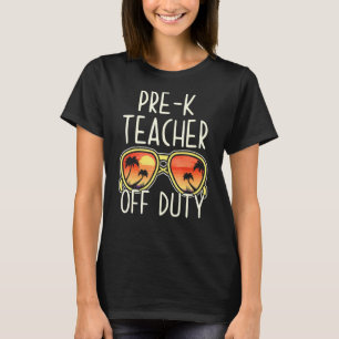 Camiseta Pré K Professor Desligado Óculos de sol Férias de