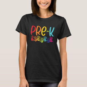 Camiseta Pré-K Rainbow Girls Boys Estudantes Professores De