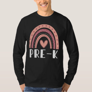 Camiseta Pré K Rainbow Team Hello Pre K Rocks Squad Teacher