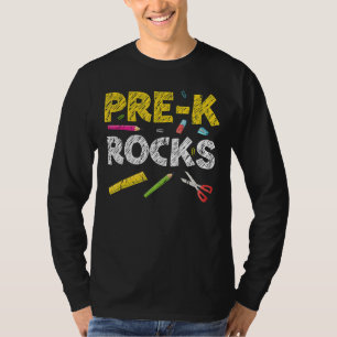 Camiseta Pré-K Rocks De Volta Ao Professor Escolar