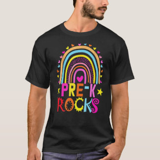 Camiseta Pré K Rocks De Volta Para A Equipe Escolar Pré K A