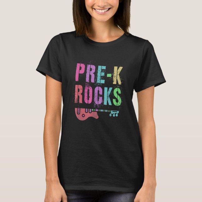 Camiseta Pré-K Rocks Professor Rockstar Equipe Preparada pa (Frente)