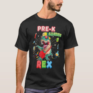 Camiseta Pré K Saurus Dinossaur Rex De Volta Para O Garoto