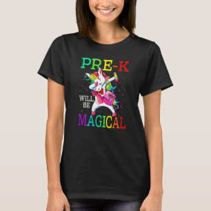 Camiseta Pré K Será Um Unicórnio Magnético De Volta À Escol