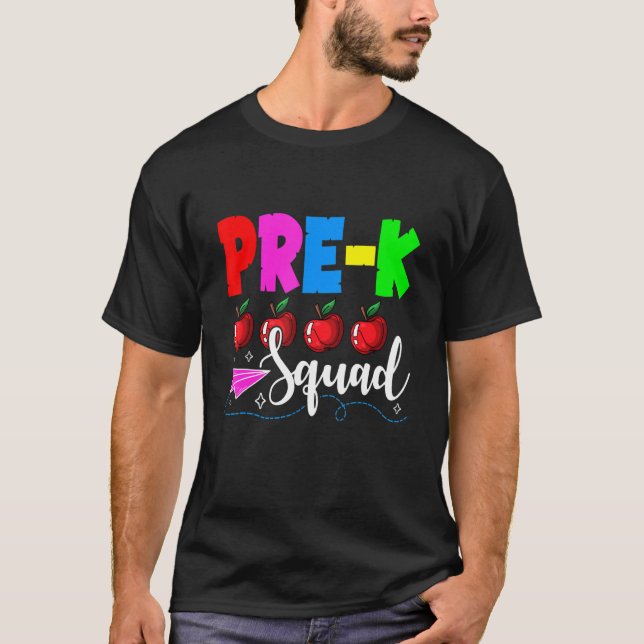 Camiseta Pre K Squad Back To School First Day Of School 1 (Frente)