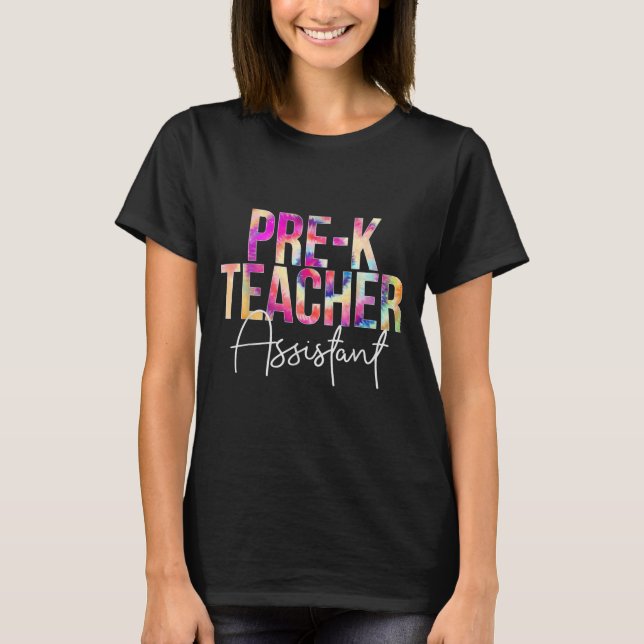 Camiseta Pre-k Teacher Istant Tie Dye Back To School Apprec (Frente)