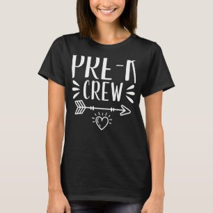 Camiseta Pré-K Tripulação Ensinando De Volta À Escola Estud