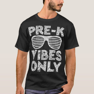 Camiseta Pré-K Vibes Apenas Engraçado De Volta À Escola 