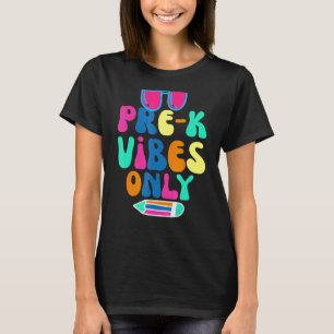 Camiseta Pré-K Vibes Apenas Óculos legal Voltando ao Pré-es