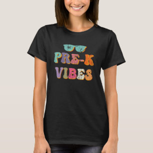 Camiseta Pré-K Vibes De Volta À Escola legal No Primeiro Di