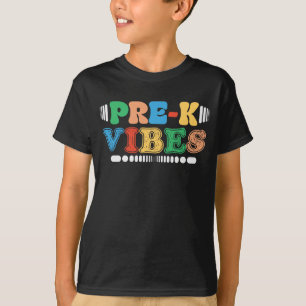 Camiseta Pré-K Vibes De Volta Para Estudantes De Professore