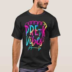 Camiseta Pré-K Vibes De Volta Para O Professor De Ti Dye