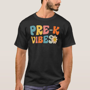 Camiseta Pre K Vibes Equipe Pré-Jardim de Infância Retro Vo