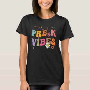 Camiseta PRE K Vibes Groovy pré k para rapazes