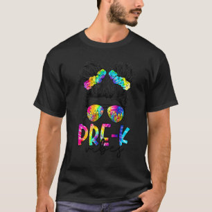 Camiseta Pré K Vibes Mensageira Rapariga De Volta Para A Pr