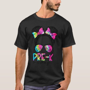 Camiseta Pré K Vibes Mensageira Rapariga De Volta Para A Pr